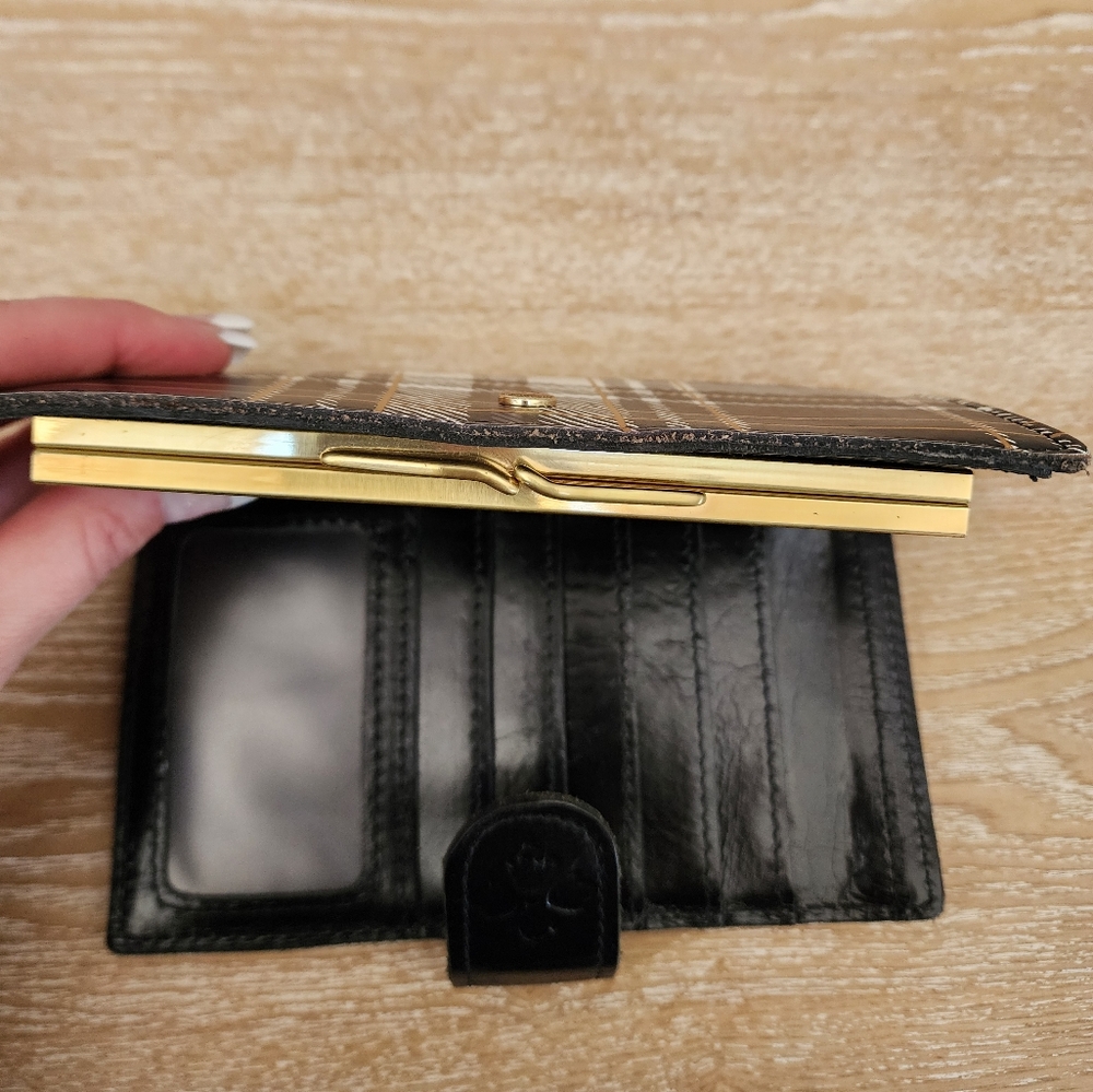Patricia Nash Linnet leather wallet, black/white plaid - Picture 13 of 15